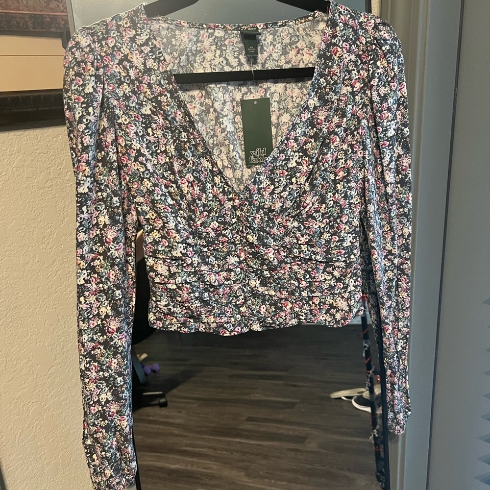 Womens long sleeve floral blouse
